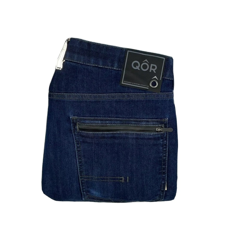 QOR Mens Cycling Stretch Denim Jeans Size 34x27 Excellent‎